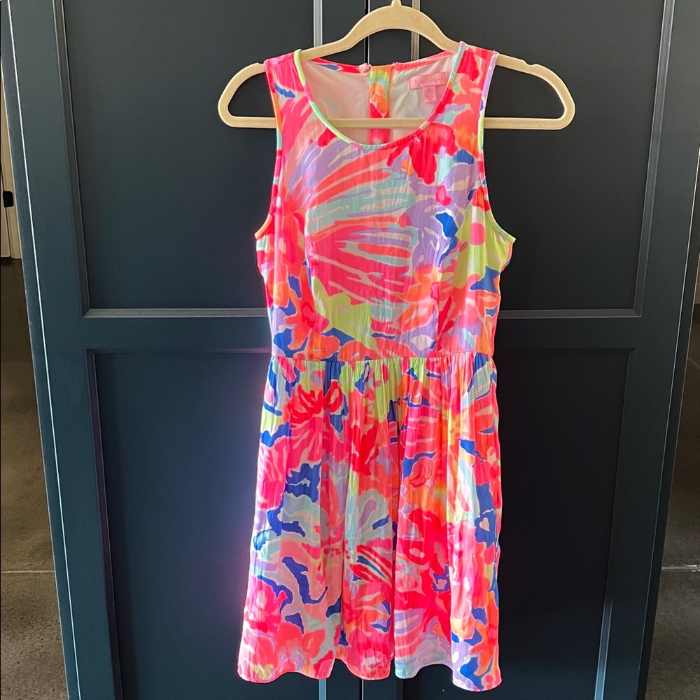 Lilly Pulitzer Kassia Coral and Aqua Dress size 0. NWOT